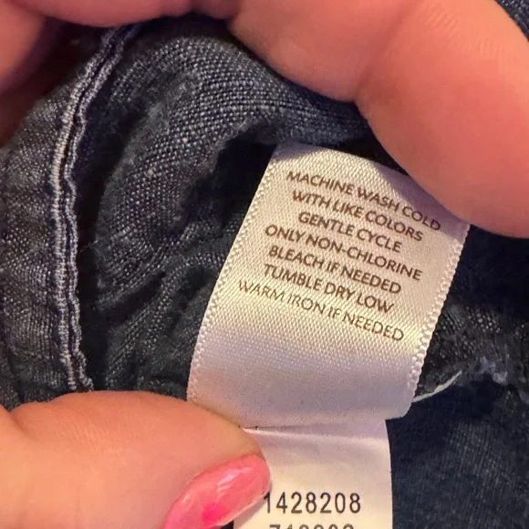 J. Jill Chambray Linen Shift Dress Extra Large - Picture 7 of 7